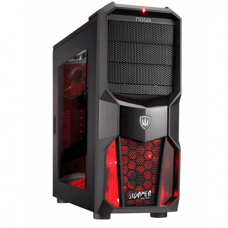 GABINETE PC GAMER ROJO NOGA NG-CP626 S/FUENTE