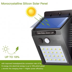 Aplique Led Reflector Panel Solar Sensor Movimiento Frio 6W