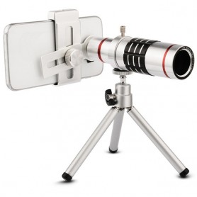LENTE MONOCULAR CELULAR TELESCOPIO CON TRIPODE HD ZOOM OPTICO 18X ALUMINIO SOPORTE CALIDAD CM361