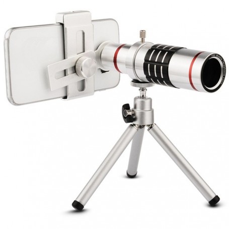LENTE MONOCULAR CELULAR TELESCOPIO CON TRIPODE HD ZOOM OPTICO 18X ALUMINIO SOPORTE CALIDAD CM361