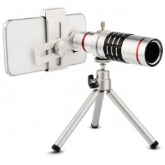 LENTE MONOCULAR CELULAR TELESCOPIO CON TRIPODE HD ZOOM OPTICO 18X ALUMINIO SOPORTE CALIDAD CM361