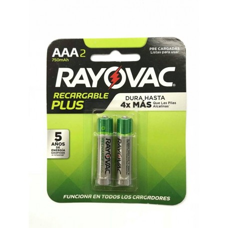 PILA RECARGABLE RAYOVAC 750MAH X2 PRECARGADAS