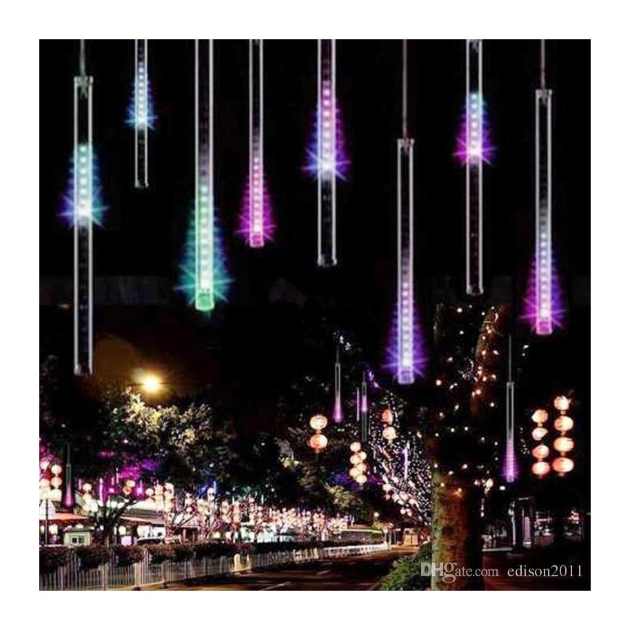 Luces Lluvia De Meteoritos Tubo Gota Led Bodas Navidad Multicolor