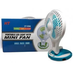 Ventilador Recargable Con Luz Led Velocidad Variable