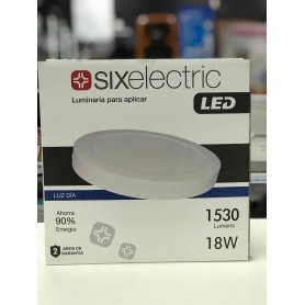 Panel Led 18W 1530 Lumens Plafon Redondo De Aplicar Sixelectric Luz Fria