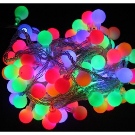 Luces Guirnalda Led 28 Bolitas Multicolor Rgb Tira Led 4Mts A 220V Enchufe