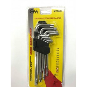 Juego De Llaves Torx 9 Piezas Largas T10 T15 T20 T25 T27 T30 T40 T45 T50 Om Mt 0609