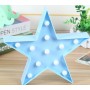 CARTEL LUMINOSO LED DECORATIVA ESTRELLA A PILA CELESTE VELADOR