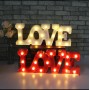 CARTEL LUMINOSO LED DECORATIVA LOVE A PILA COLOR ROJA VELADOR
