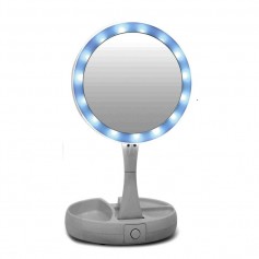 Espejo Redondo Luz Led Maquillaje Doble Plegable My Foldaway