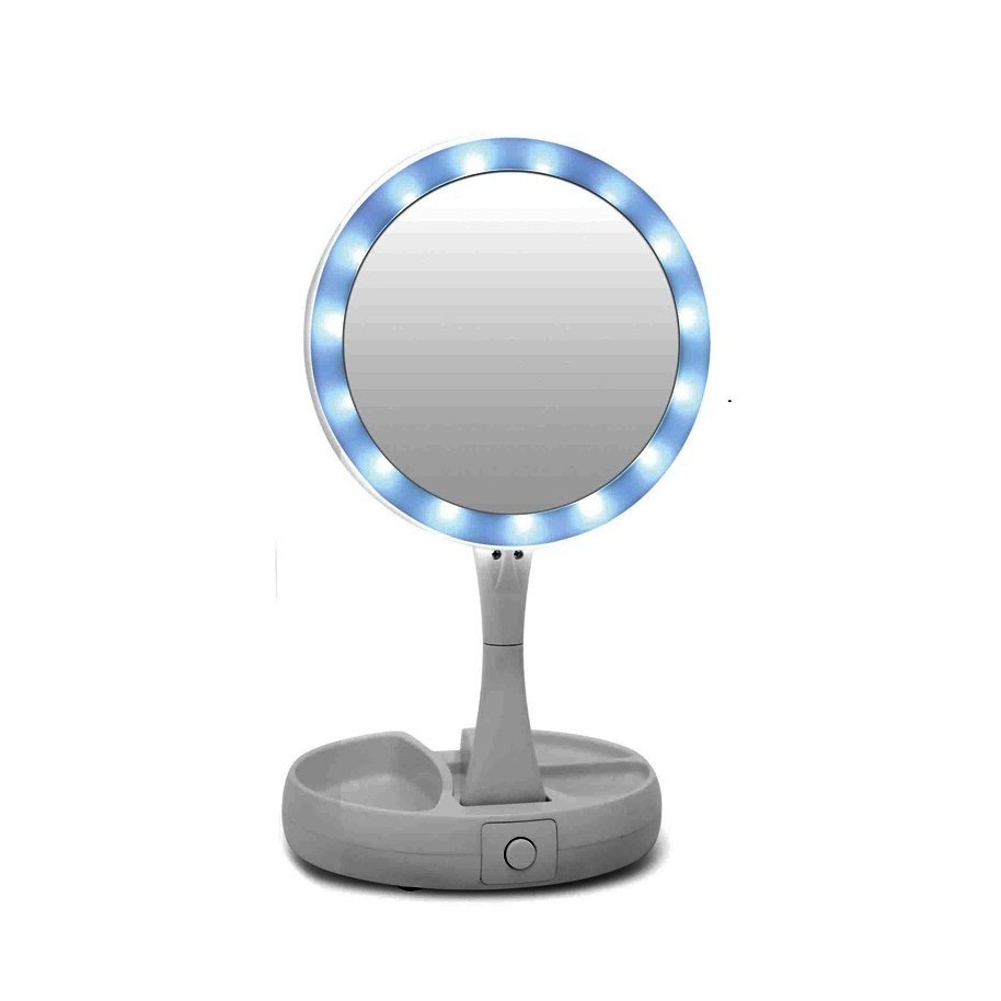 Espejo Circular Plegable Con Luz Led Espejo Maquillaje - Luegopago