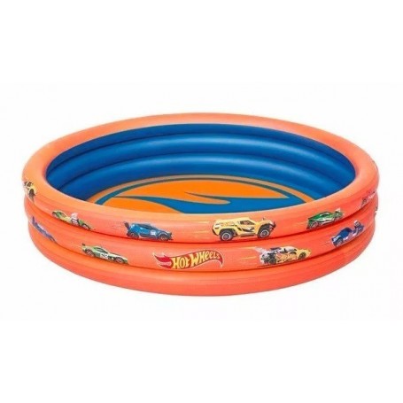 PILETA INFLABLE 3 ANILLOS 122X25CM 140L HOTWHEELS BESTWAY