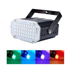 MINI FLASH LED RGB AUDIORRITMICO 24 LED FIESTAS DJ LUZ ESTROBOSCOPICA HYTOSHY HT-FC24