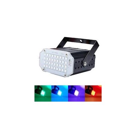 MINI FLASH LED RGB AUDIORRITMICO 24 LED FIESTAS DJ LUZ ESTROBOSCOPICA HYTOSHY HT-FC24