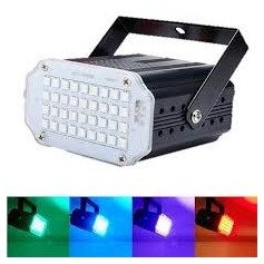 MINI FLASH LED RGB AUDIORRITMICO 24 LED FIESTAS DJ LUZ ESTROBOSCOPICA HYTOSHY HT-FC24