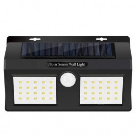 REFLECTOR LED PANEL SOLAR DOBLE SENSOR MOVIMIENTO BLANCO FRIO 12W 40 LED HYZ02 WATERPROF