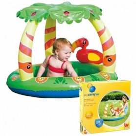 PILETA INFLABLE CON TECHO SELVA JUNGLA PARA NIOS PELOTERO 99X91X71CM PROTECCION UV BESTWAY