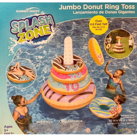 JUEGO INFLABLE PARA PILETA DONAS GIGANTES JUEGO ACUATICO JUMBO DONUTS RING 47X47X55 SUMMER WAVES