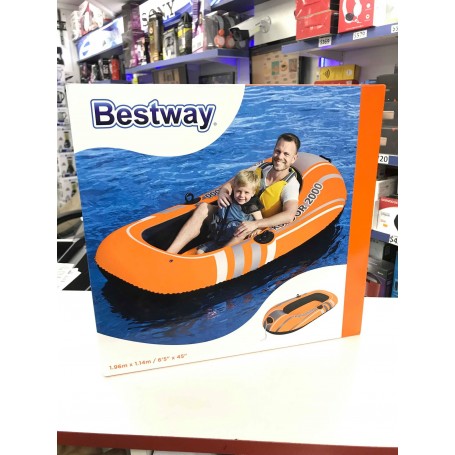 BOTE INFLABLE PARA DOS PERSONAS 1,96X1,14M HYDRO FOR BESTWAY