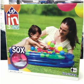 PILETA INFANTIL CON 50 PELOTITAS UP IN AND OVER 91 X 20CM BESTWAY PELOTERO