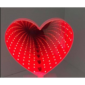 Espejo Luminoso Efecto 3D Corazon A Pilas Decoracion Led 81077