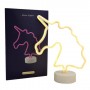 CARTEL LED UNICORNIO LUMINOSO LED NEON DECORATIVA A PILA O USB VERDE VELADOR