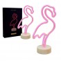 Cartel Led Flamenco Luminoso Led Neon Decorativa A Pila O Usb Verde Velador