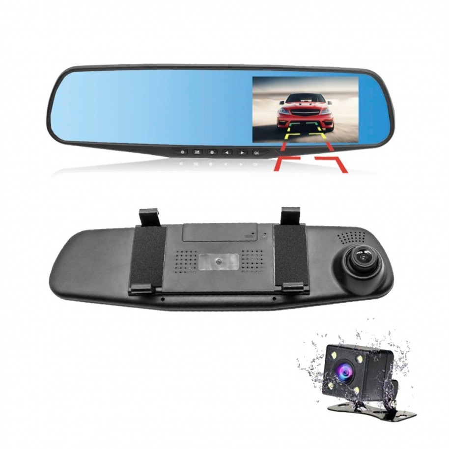 Cámara Retroceso+cables Espejo Retrovisor De Auto Frontal Cámara Retroceso+cables Espejo Retrovisor De Auto Frontal