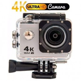 CAMARA DEPORTIVA 4K WiFi ULTRA HD 30FPS RELOJ BLUETOOTH SUMERGIBLE 30MTS ACCESORIOS