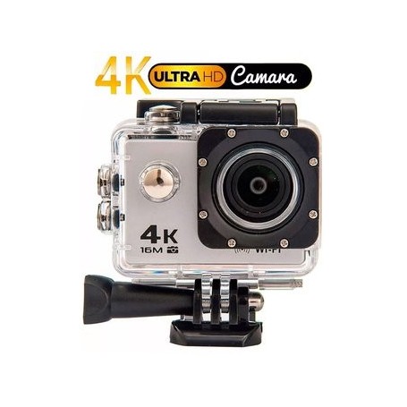 CAMARA DEPORTIVA 4K WiFi ULTRA HD 30FPS RELOJ BLUETOOTH SUMERGIBLE 30MTS ACCESORIOS