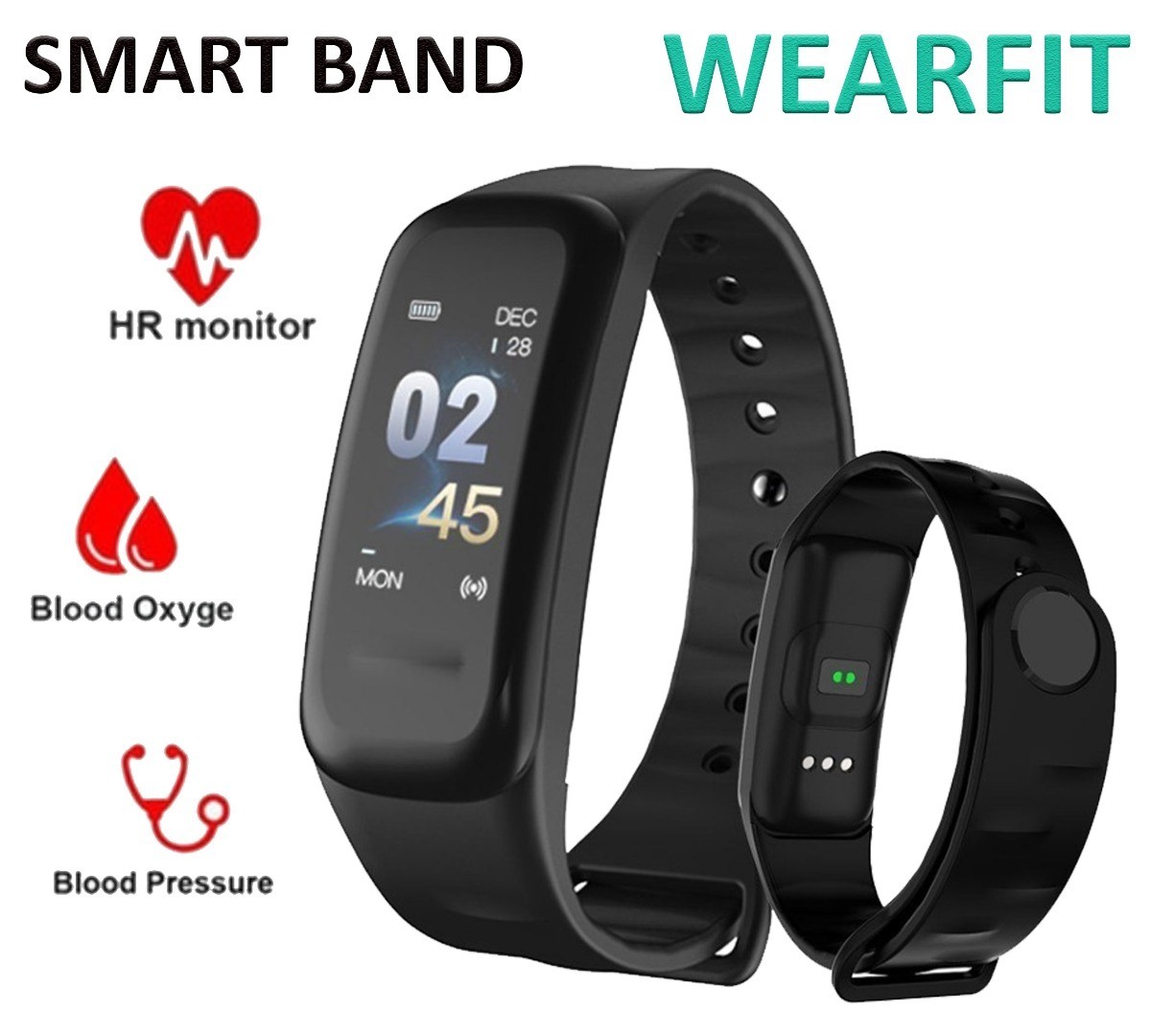 Smartwatch Band Wearfit Reloj Inteligente Celular Android Iphone Ip67 Contador Pasos Calorias Frecuencia Cardiaca