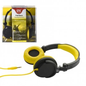 AURICULAR VINCHA YELLOW AND BLACK ONE FOR ALL MANOS LIBRES SV-5612