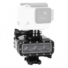 ILUMINADOR GOPRO SUMERGIBLE 40MTS DOBLE BATERIA RECARGABLE LUZ LED 360 LUMENS LINTERNA HF0302 ULTRABRILLANTE 2 HORAS