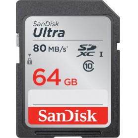 Tarjeta De Memoria Sandisk Sd Ultra Hc Clase 10 64Gb 80 Ms/S