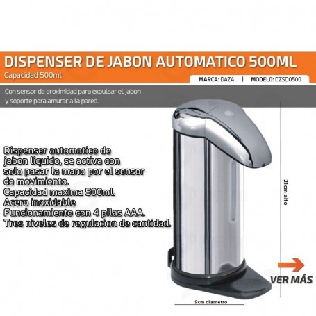 DISPENSER AUTOMATICO DE JABON LIQUIDO SENSOR DE MOVIMIENTO DAZA