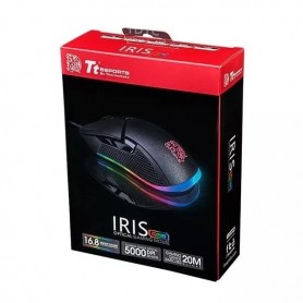 MOUSE THERMALTAKE TT IRIS BLACK RGB 5000DPI 8 EFECTOS ILUMINACION BOTONES LATERALES