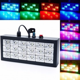 Flash Led Audioritmico Rgb 18 Leds Dj Strobe Luz