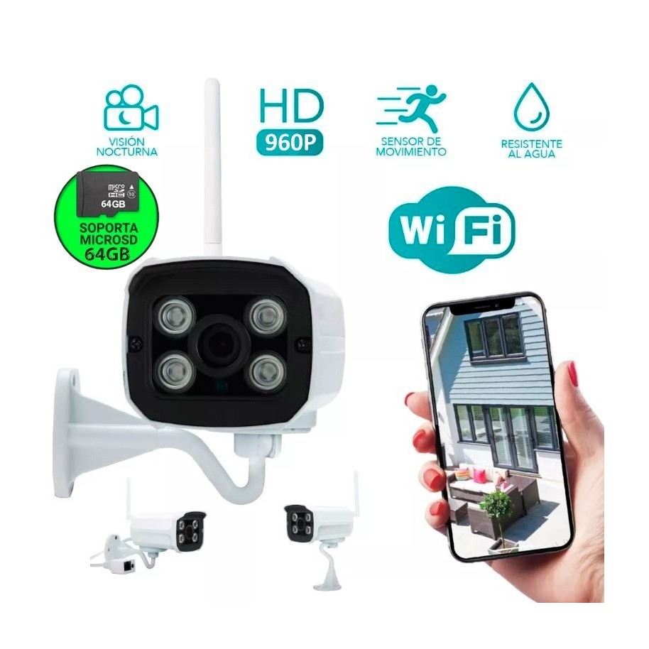 Camara Ip Exterior Wifi St960 Micro Sd Seguridad Luz Oscuridad