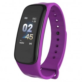 Smartwatch Band Fit West C1S Purple Reloj Inteligente Celular Android Iphone Contador Pasos Calorias Frecuencia Cardiaca