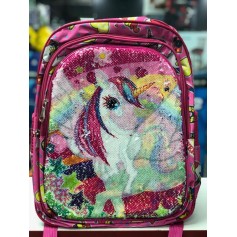 MOCHILA ESCOLAR GRANDE CON LENTEJUELAS UNICORNIO