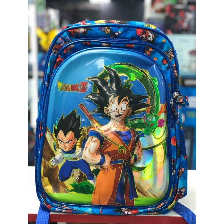 Mochila Escolar Grande Con Luz Led Dragon Ball Goku Y Vegeta