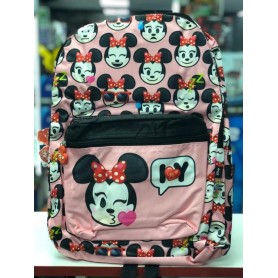 Mochila Escolar Mediana Infantil Minnie Mouse Rosa Bebe