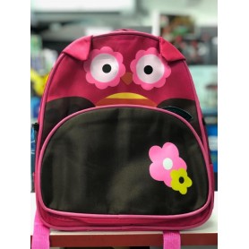 Mochila Escolar Chica Infantil Animales Lechuza Rosa Con Flores