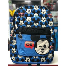 Mochila Escolar Mediana Infantil Mickey Mouse Azul