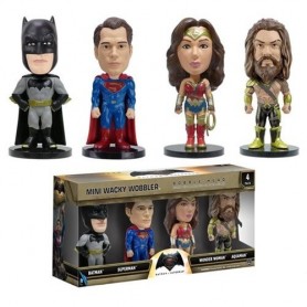 Figuras Coleccionables Batman Superman Mujer Maravilla Aquaman Mini Wacky Wobbler Pack X4