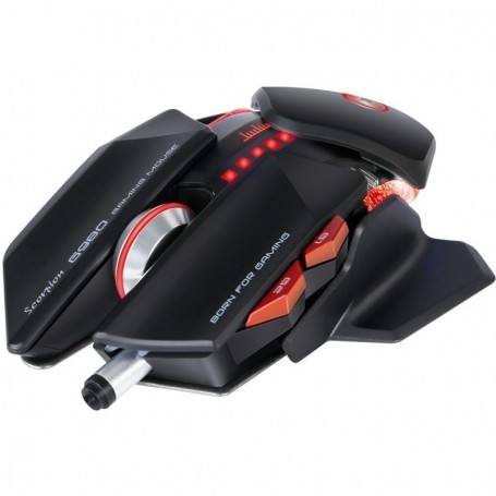 MOUSE SCORPIO GAMING MARVO G980 7D USB ROJO Y NEGRO 6 BOTONES