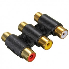 Adaptador 3 Jack Rca Hembra A 3 Jack Rca Hembra