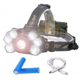 Linterna Minero Led Cabeza Frontal Vincha Recargable Rj7000 5000 Lumens