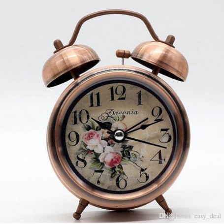 RELOJ DESPERTADOR CAMPANA VINTAGE DECORACION HOGAR