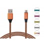 CABLE USB TYPE C NISUTA 1M DE 2.1A CON MALLA DE TELA TIPO C NSCATEUC